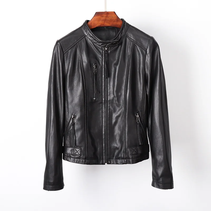 

Genuine leather jacket for women's spring 2023 new Haining slimming sheepskin leather jacket short style