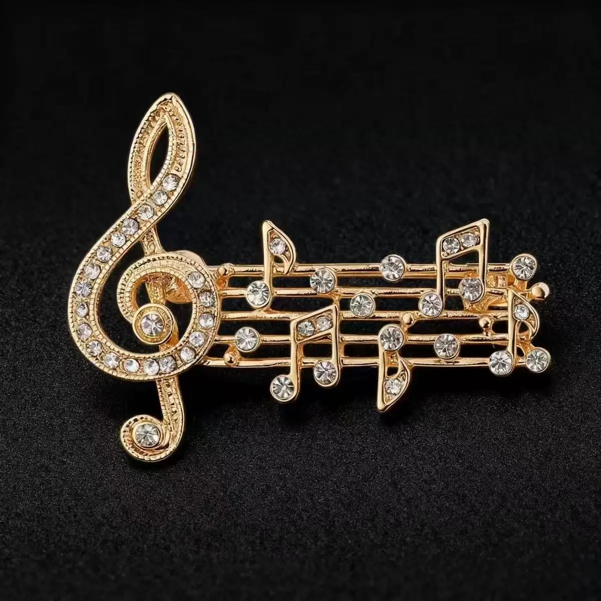 Elegant Music Note Brooch for Women Men Student Musician Backpack Lapel Pin Club Badge Souvenir Jewelry Accessories Gifts