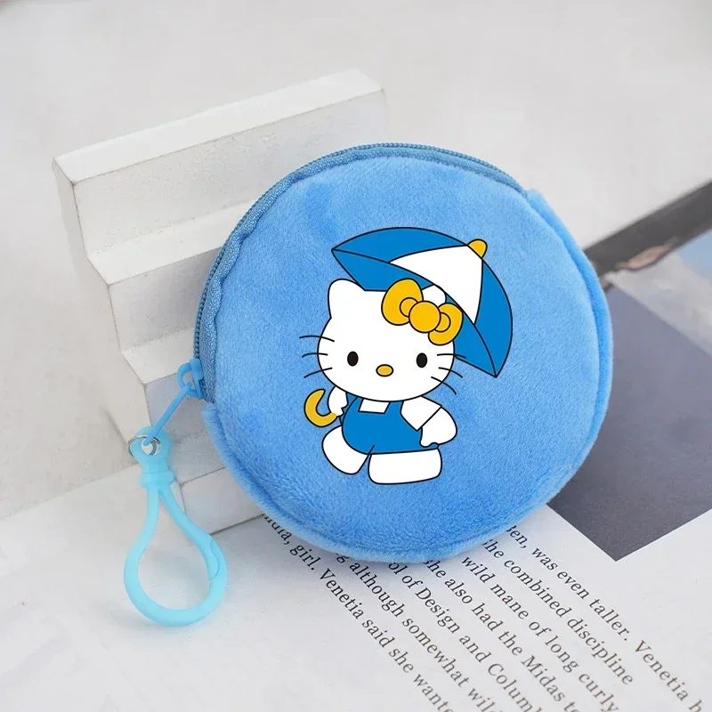 Sanrio HelloKitty Plush Wallet Cute Mini Coin Bag Boys Girls Pendant Wallet Cartoon Portable Zipper Storage Bag Children's Gift