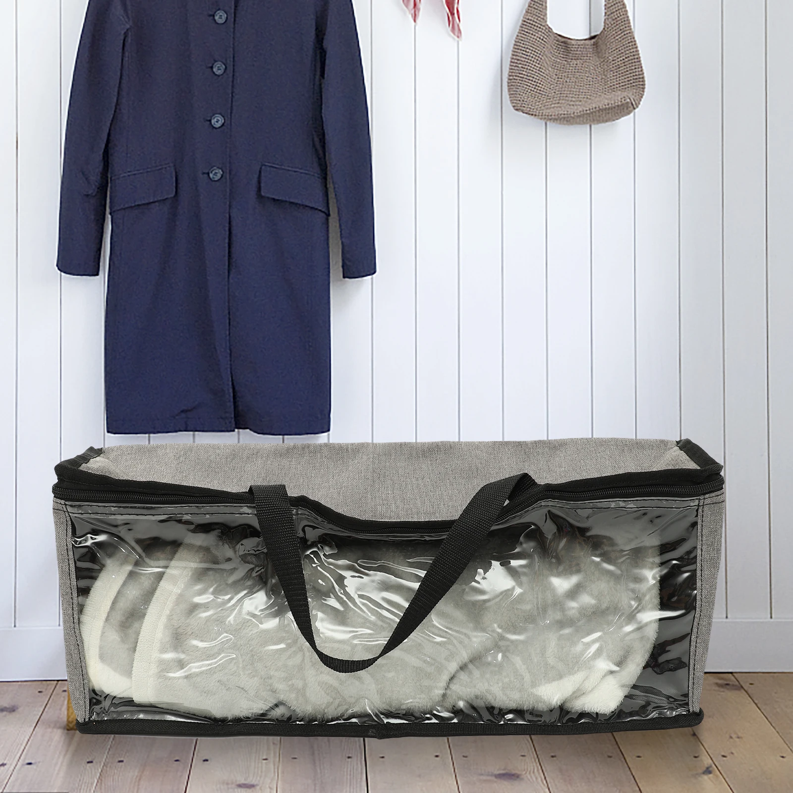 

Hat Storage Organizer Bag Baseball Cap Carrier Pouch Closet Clothes Sundry Transparent Container For Home Travel Large