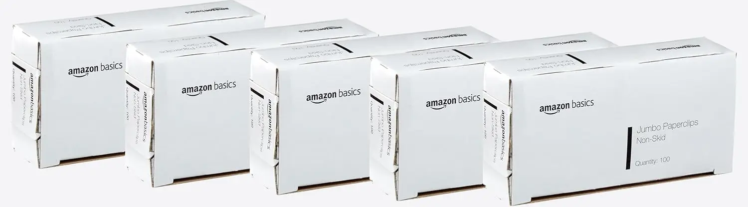 

Jumbo Size Paper Clips, Non-Skid, Silver, 1000 Count, 10 Packs of 100