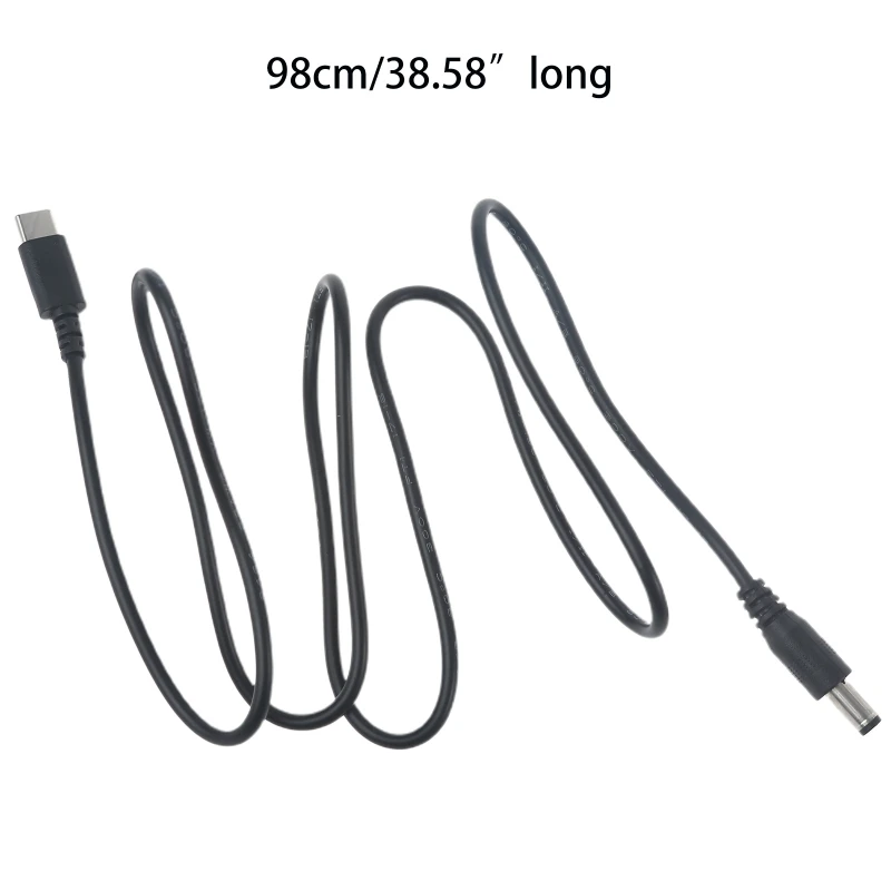 Cable de alimentación de 98cm/200cm de longitud, convertidor USB C/Tipo C PD a 12V, 5,5x2,1mm, para luz LED, portátil, tipo C, PD