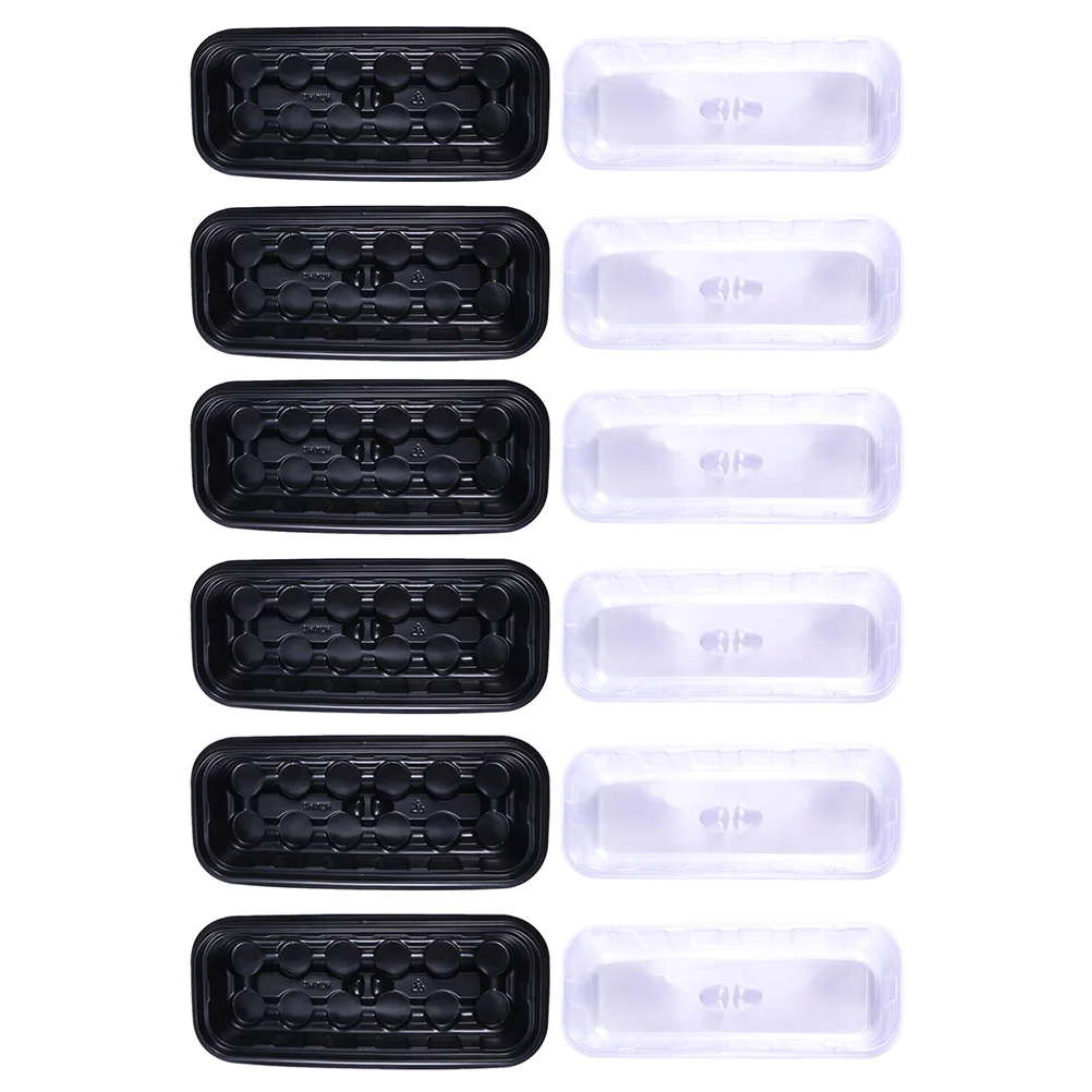 

6 Sets Seedling Tray Seeding 12 Cells Case Succulent Planting Multi purpose Gardening Pot Nursery Box Plastic Box