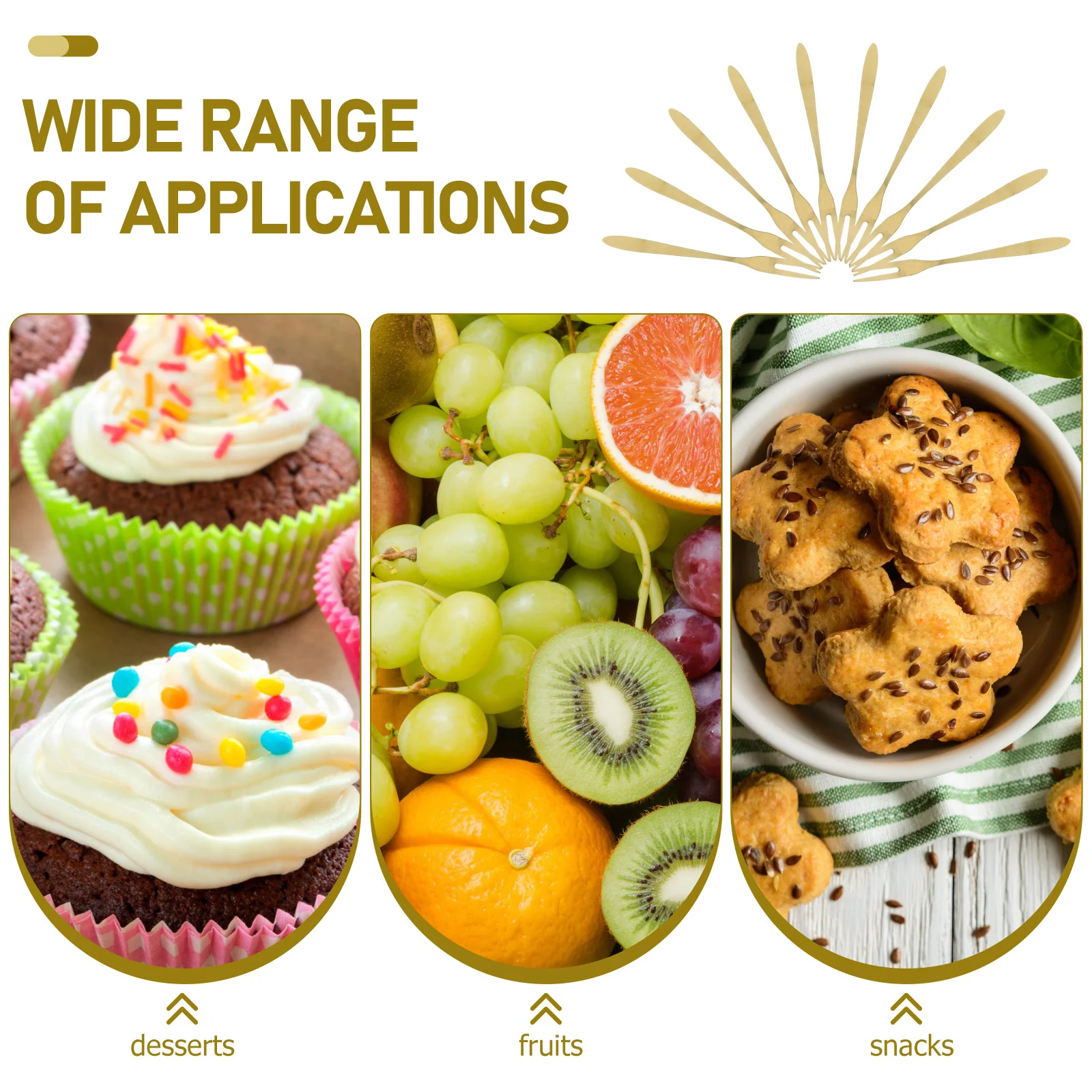 

10pcs Fruit Forks Stainless Steel Two Prongs Reusable Salad Dessert Picks For Party Appetizer Tools Home Cafe Beach Hotel Use