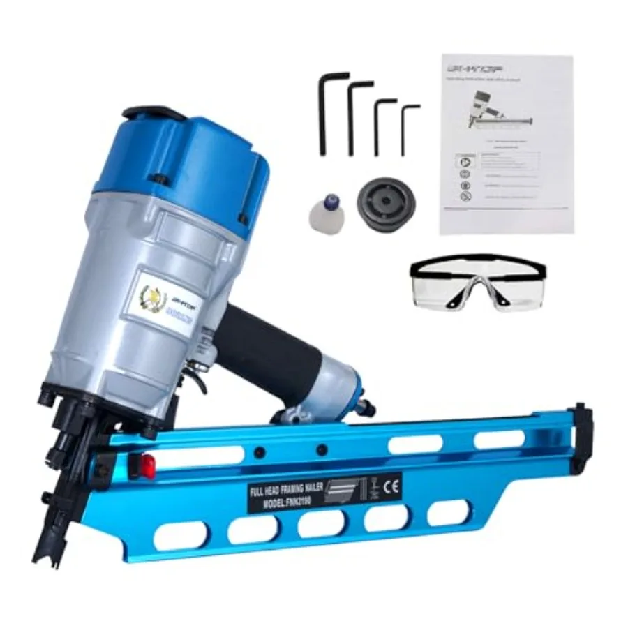 

Пневматический гвоздезабиватель Guatemala Style 9021NS для каркасных работ, 21 градус, 3-1/2 дюйма, с регулировкой глубины, профессиональный пневматический пистолет для гвоздей