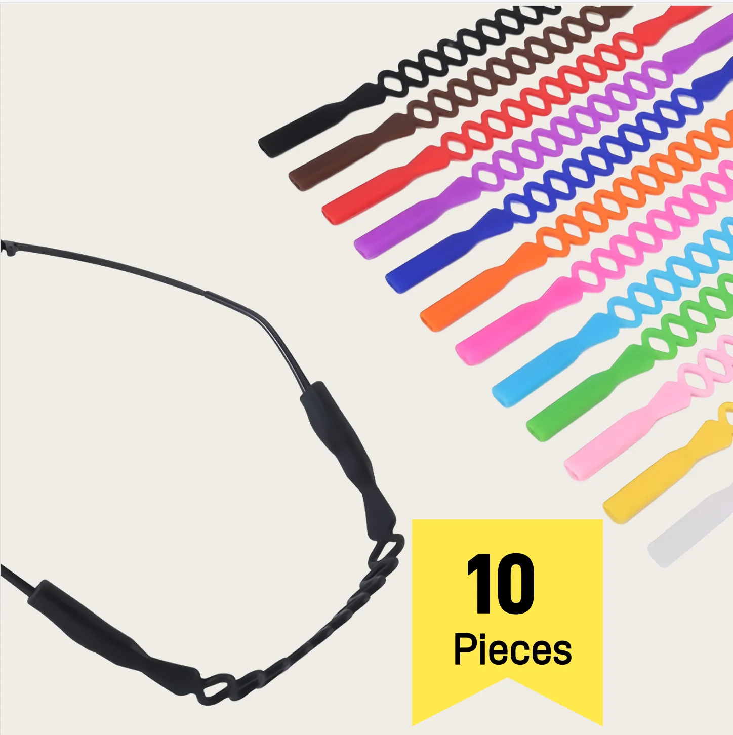 10 Park Silicone Eyeglasses Strap Two hole Cord Anti Slip Eyewear Holder Use For Sports By Dhoptical
