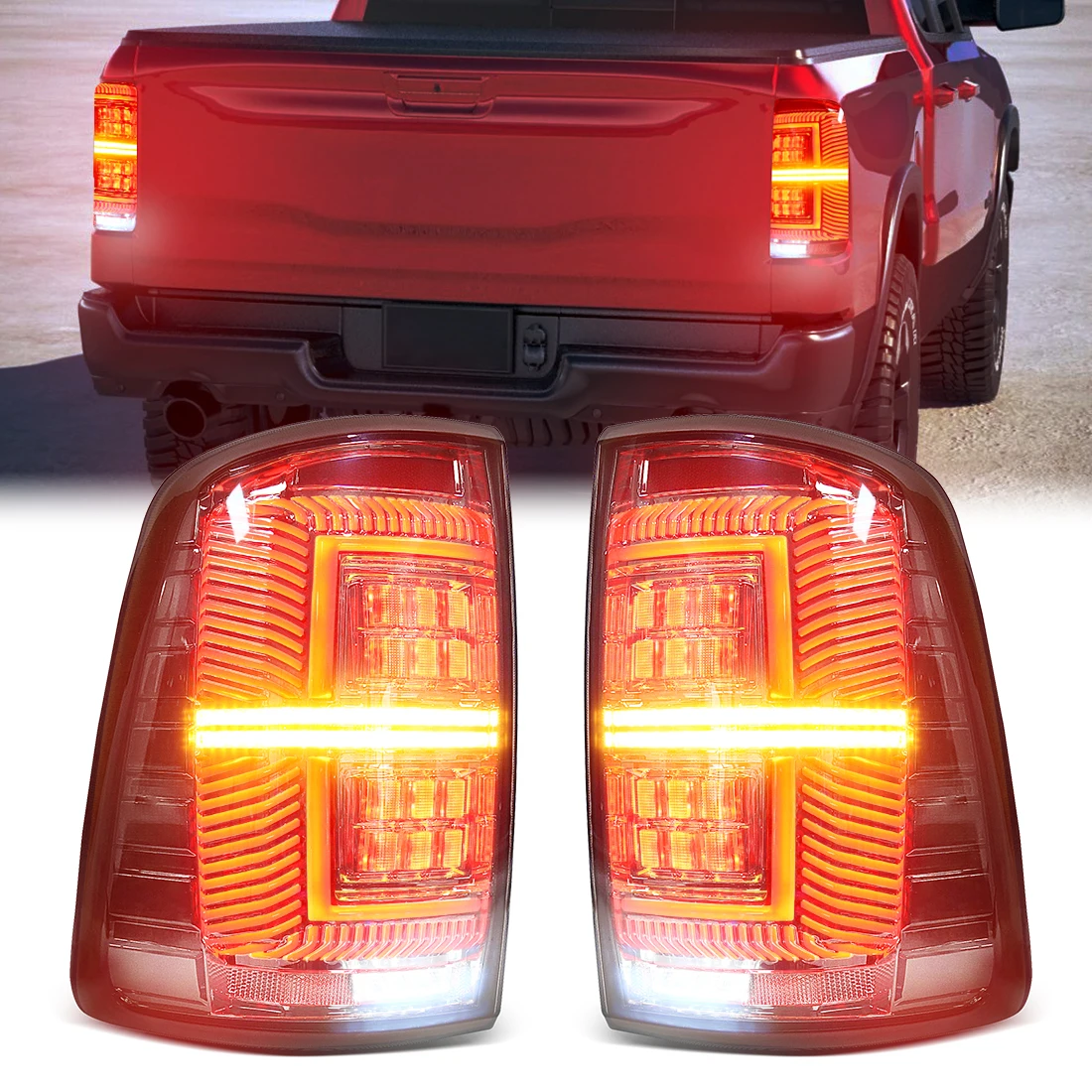 

Пара светодиодных задних фонарей для Dodge Ram 1500 2500 3500 2009 2010 2011 2012-2017 2018 Задний стоп-сигнал поворота заднего хода