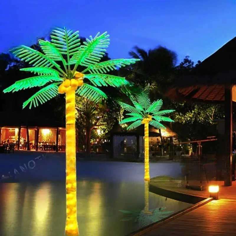 Simulation coconut tree 3 meters luminous coconut tree, waterproof landscape light tree project courtyard square