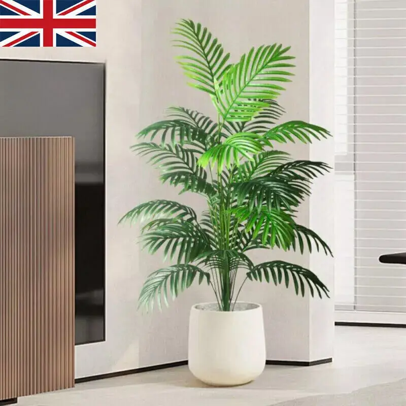 Large Artificial Palm Tree Tall Fake Plants Trcal Plastic Leaves Home Decors