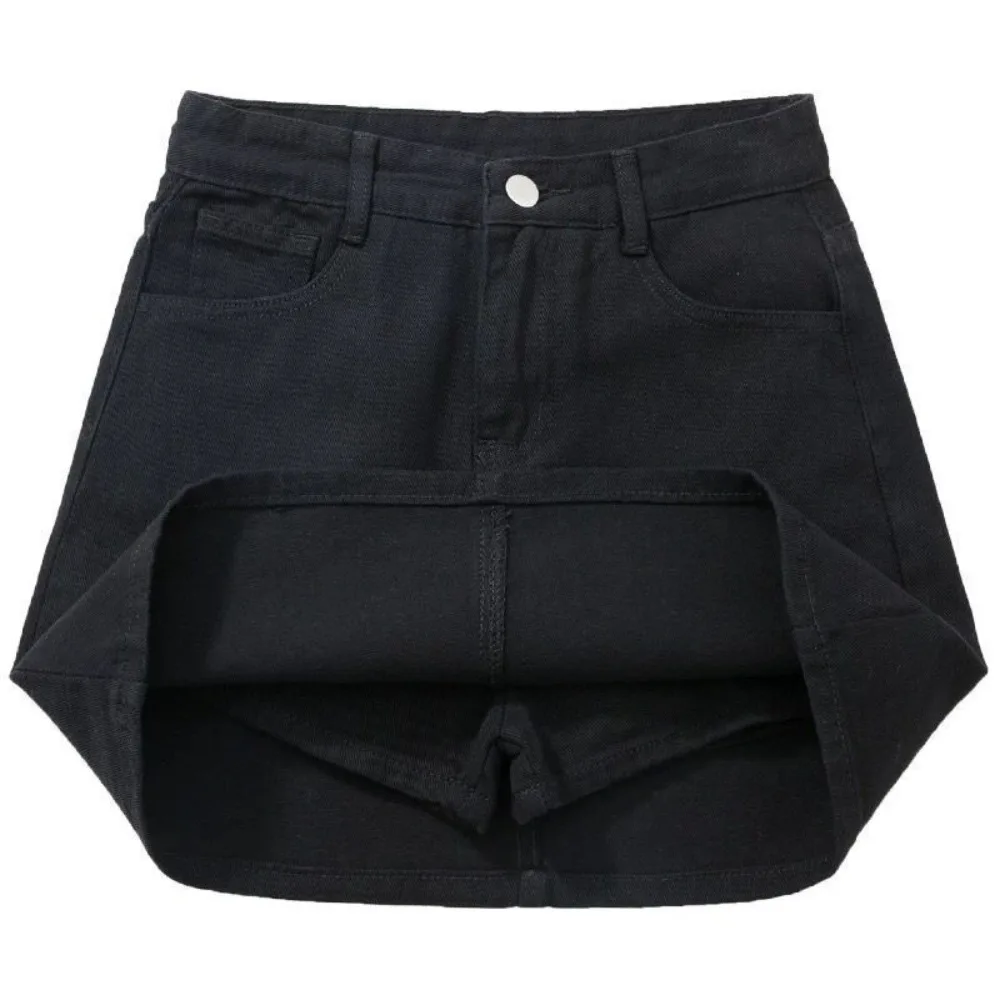 

Includes Shorts Pants High Waist a-line Skirt Wide Leg Basic Denim Shorts Skirt Women Streetwear Korean Y2K Ins