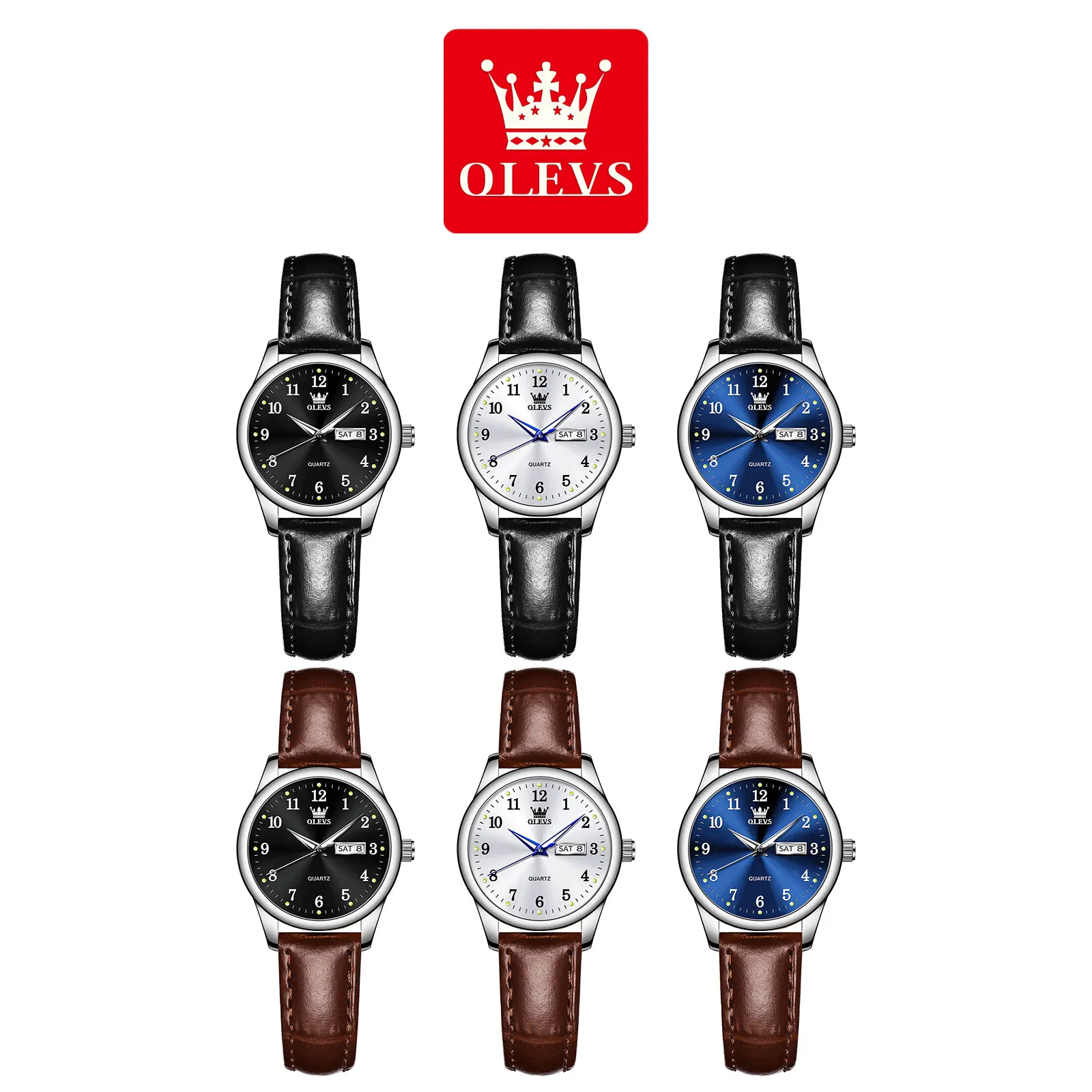 OLEVS Best Selling Fashion Women Quartz Watches Casual Elegant Ladies Watch Original Leather Strap Waterproof Lady Wrist Watch