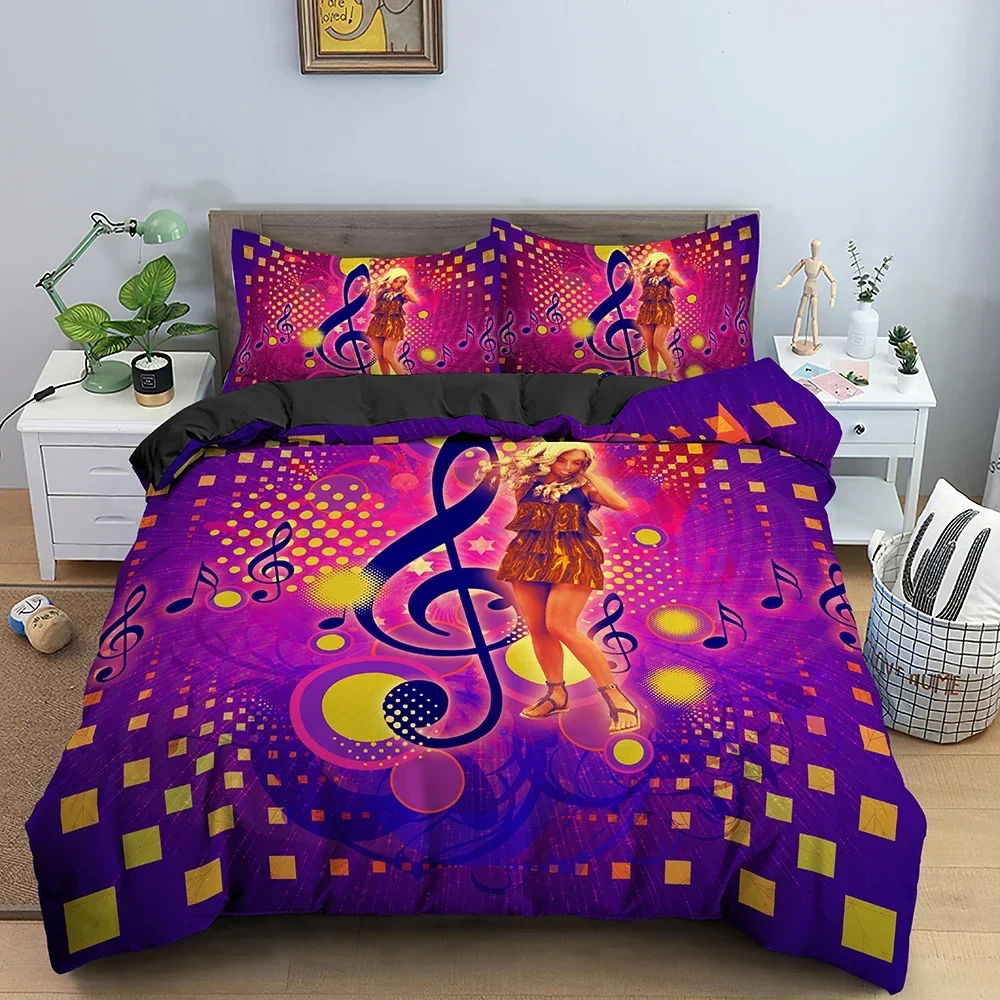 Music Notation And Instrument Comfortable Duvet Quilt Cover Pillowcase Bedding Set Children Bedroom Decoration Home Textile
