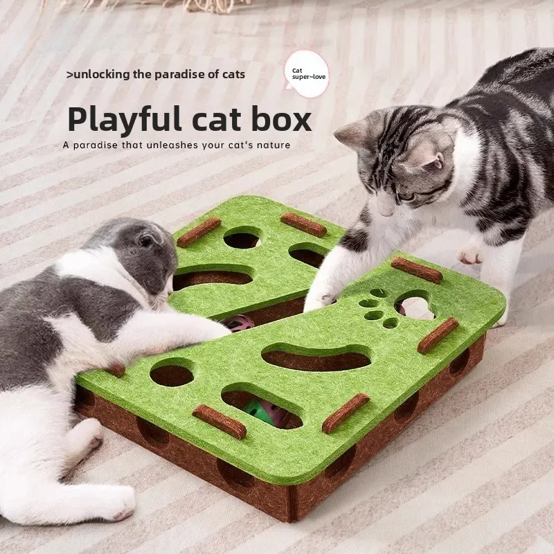 Katze Spielzeug Ball Necken Katze Box Selbst Spaß Beruhigende Werkzeug Glocke Ball Tragen beständig Filz Spinnrad Ball Spaß Jagd Spielzeug Platte