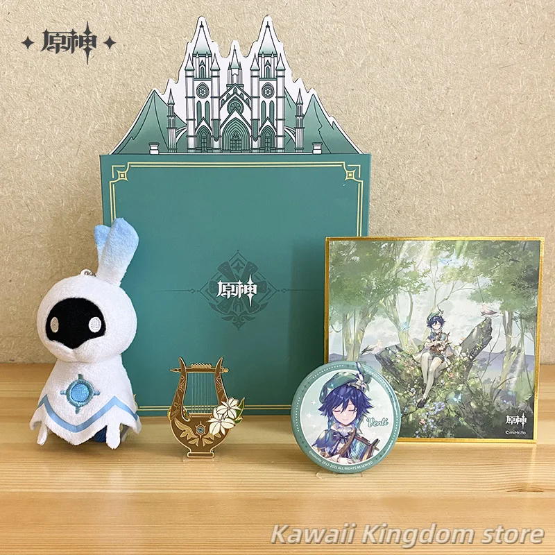 Presale Genshin Impact City of Winds and Idylls Mondstadt Barbatos OST هدية صندوق Venti CD قلادة شارة بروش مجموعة محدودة