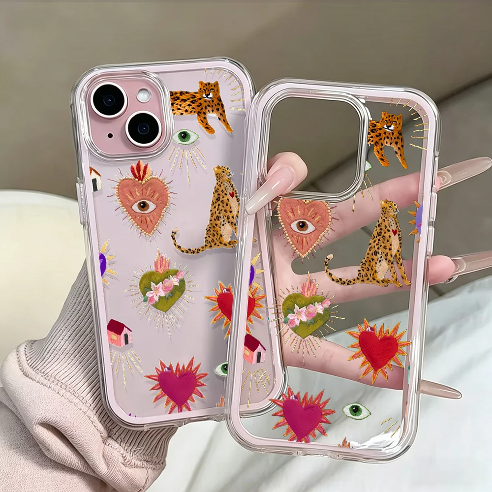 Ästhetische Kunst Leoparden-Transparente Handyhülle für iPhone 17 13 16 15 11 12 14 Pro Max 17 Air XR X Hülle Silikon Weiche Stoßfeste Abdeckung – Detail 6