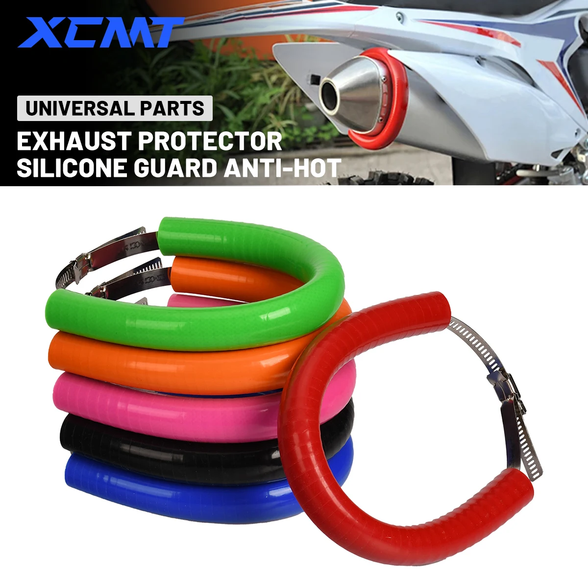 Universal Motorcycle Silicone Exhaust Protector Can Cover For Honda CR CRF Yamaha Suzuki Dirt Bike Off-Road Parts