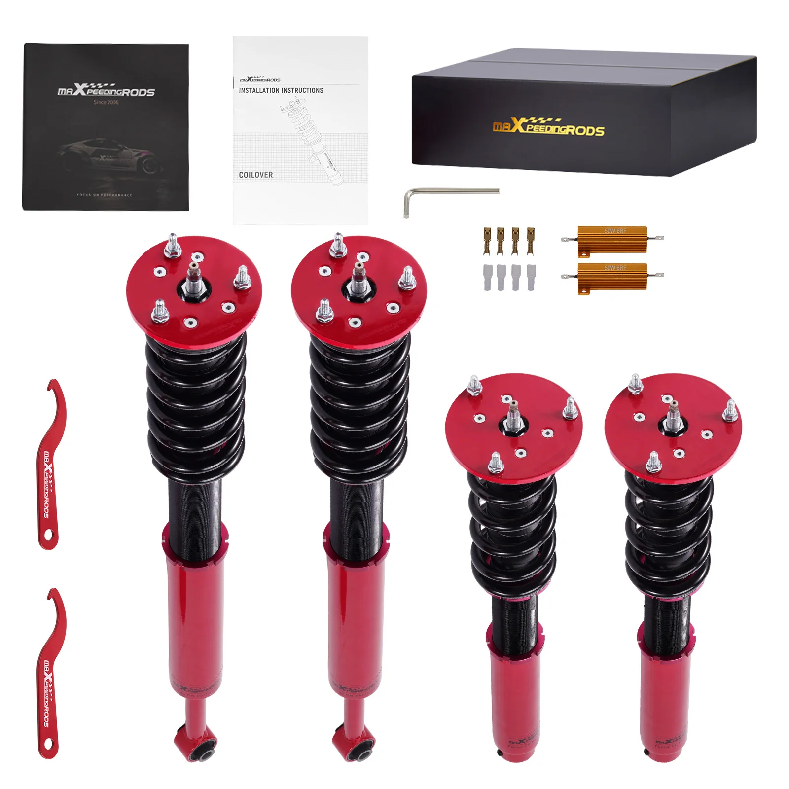 24 Levels Adjustable Coilovers Struts Kit For Mercedes Benz S-Class W220 00-2006