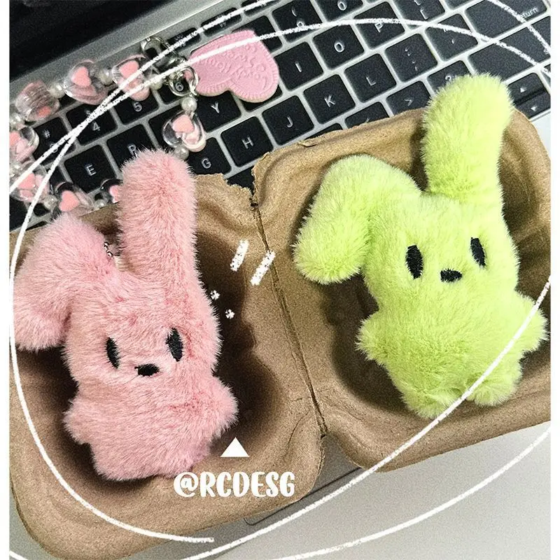 Hot Style Stuffed Animals Plush Pink Green Long Eared Rabbit Pendant Girl Heart Super Cute Keychain Exquisite Gift for Friend