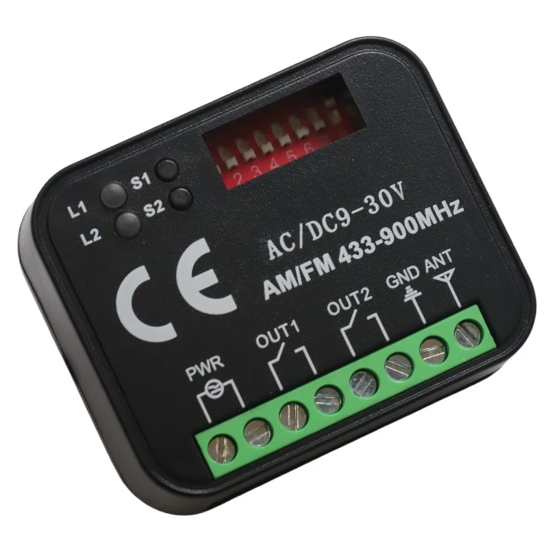 Universal RX Controller Radio Receiver 2-Channel Remote Control Compatible with Many Other Brands AC/DC 9-30 V 433 - 868 MHz
