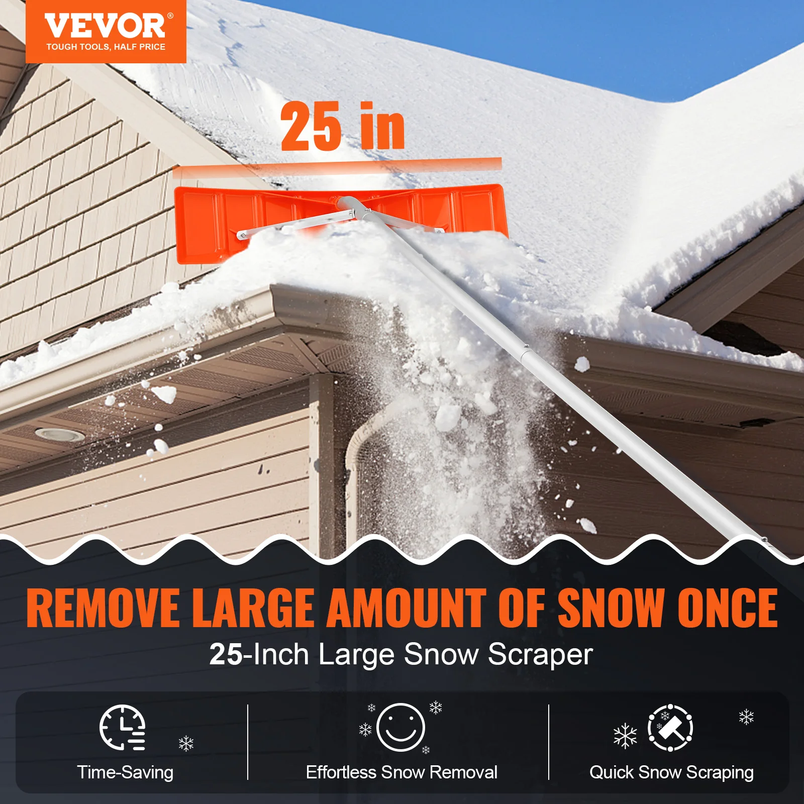 VEVOR 21ft Snow Roof Rake 25