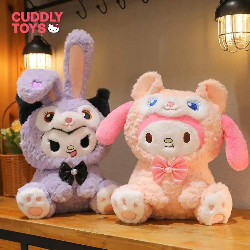 

Sanrio плюшевая кукла, игрушки, милая Sanrio Kuromi Cos, куклы-кролики, мягкая набивная Подушка Kawaii Melody, домашний декор для девочек, Подарки 40 см