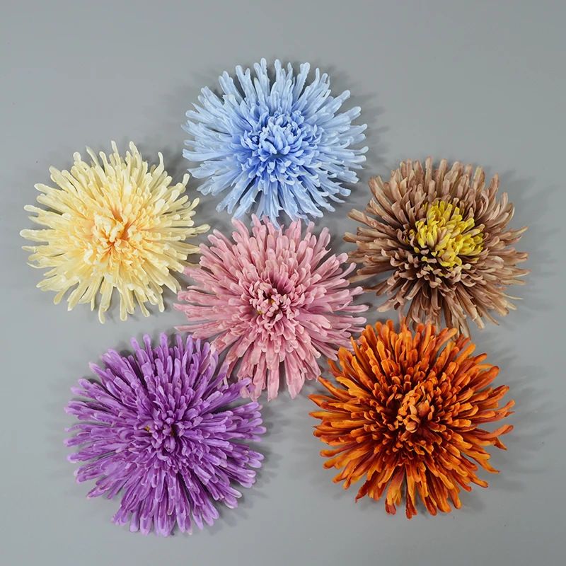 

12Colors 18CM 3PCS Artificial Silk Chrysanthemum Flower Head For Diy Wedding Wall Arch bouqet Decorative Accessory