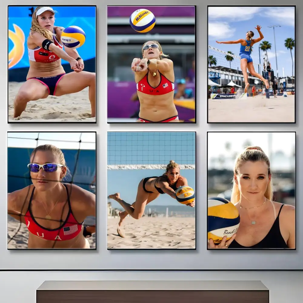 Póster de atleta K-Kerri Walsh Jennings, póster icónico, arte de pared impreso, póster decorativo, decoración del hogar, regalo sin marco