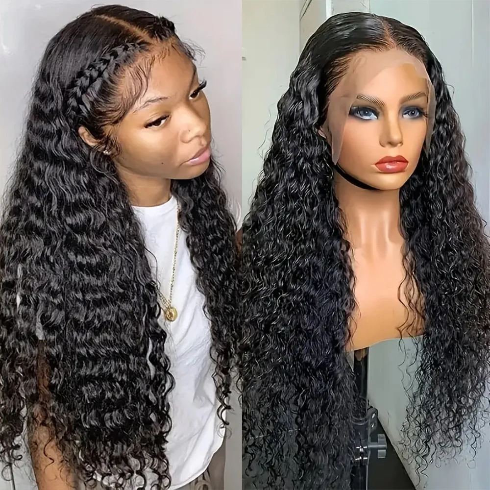 Onda de água 13x4 frente do laço peruca de cabelo humano 100% cabelo humano 24 polegada pré arrancado perucas de cabelo humano para as mulheres entrega rápida macio grosso