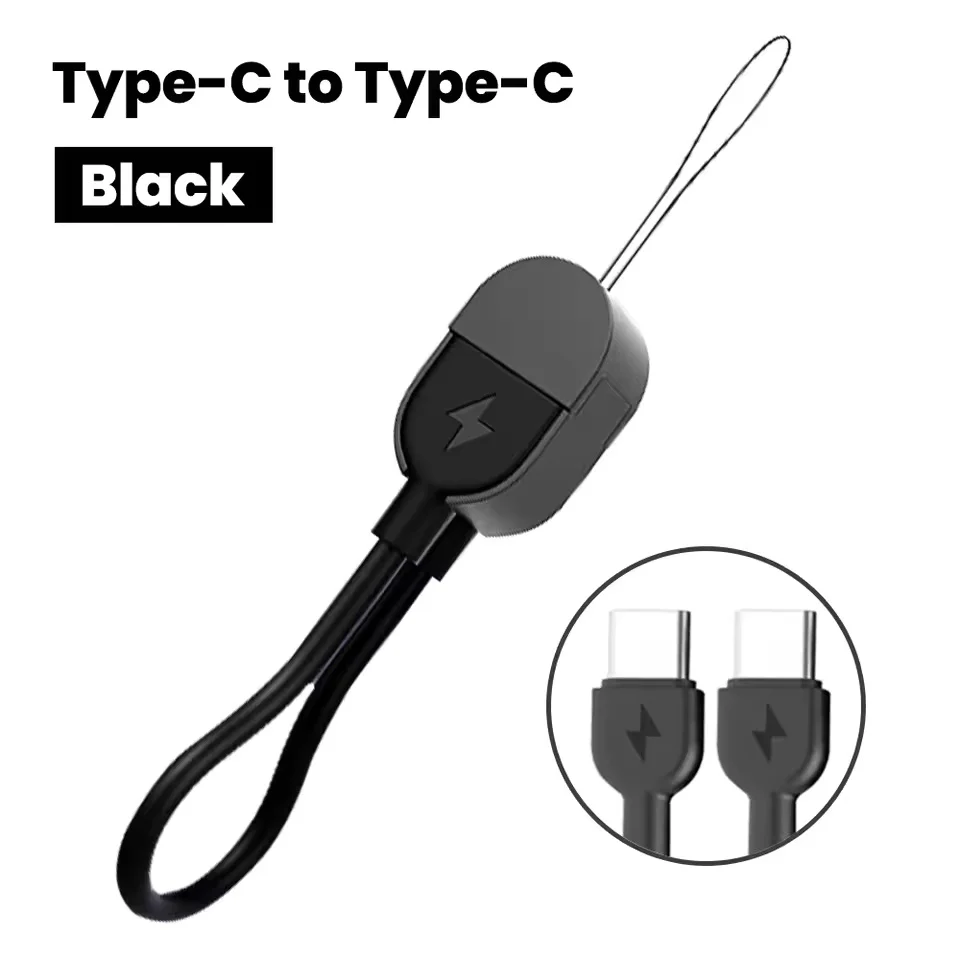 16 cm kurzes Kabel Schlüsselanhänger PD 60 W Typ C auf USB C-Kabel Schnellladung für iPhone 15 16 Samsung Xiaomi Power Bank USB C-Datenkabel