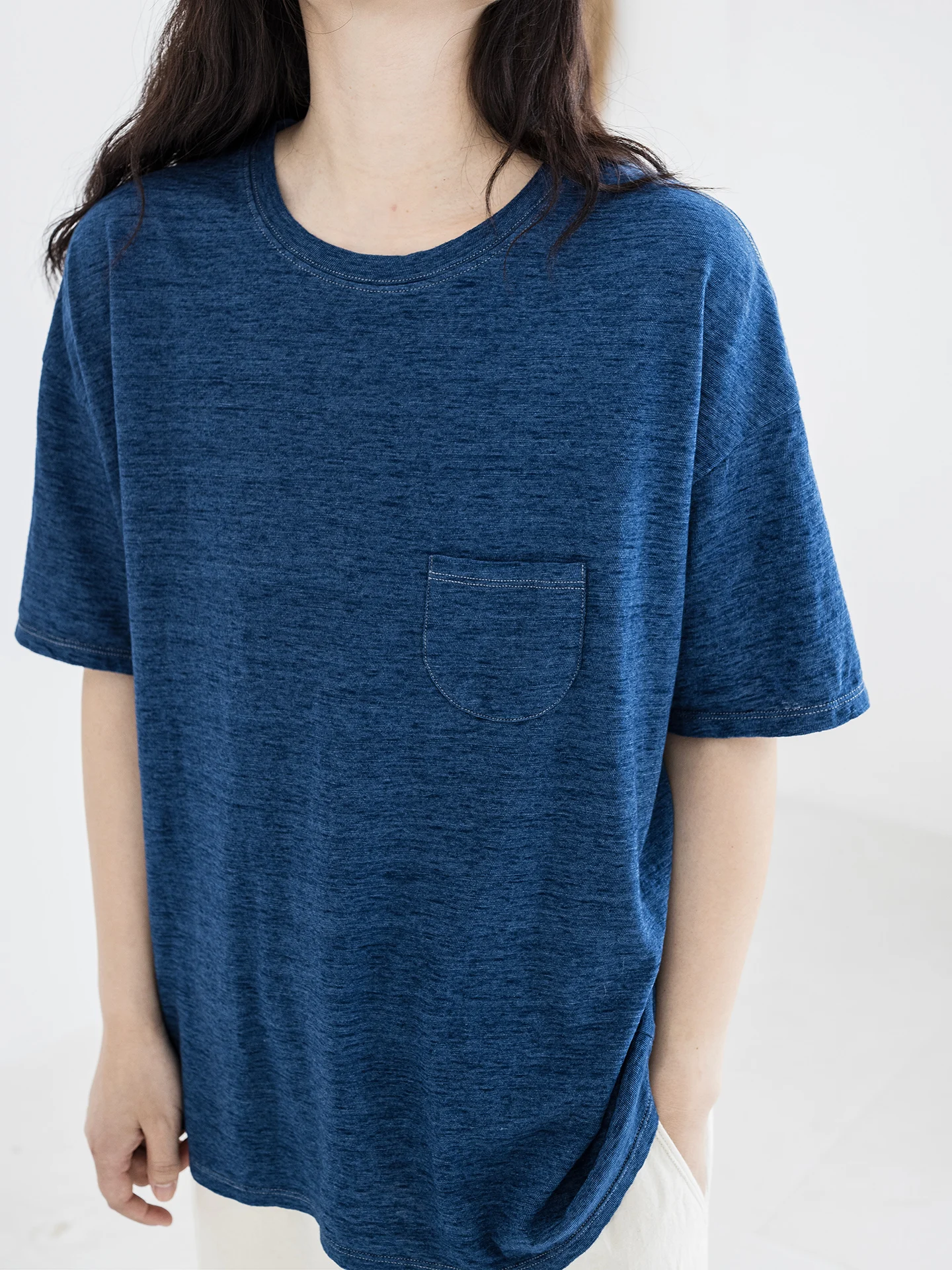 

Loose Fit Dyed Knitted Fabric T-irt Large Size Summer Casual ort Sve Cotton round Ne Sweat Absorbent Breathable Women