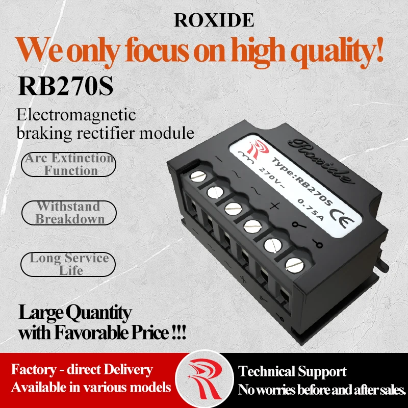 ROXIDE  Rectification Device RB270S, Brake Rectifier Module, 270V Full-Wave Rectifier, Rectifier Power Supply