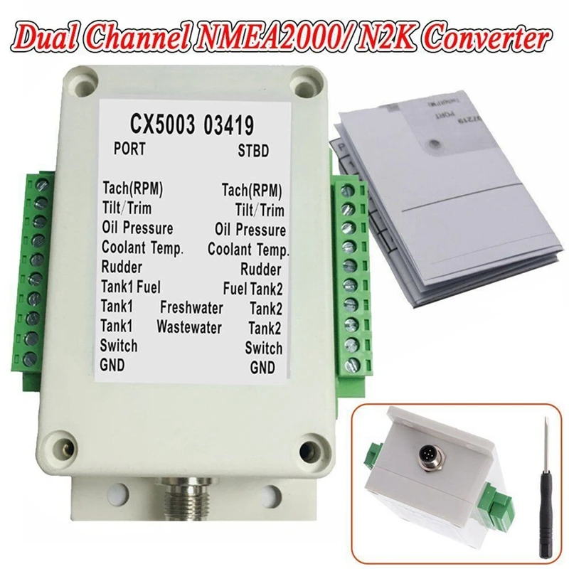 

Dual Channel NMEA2000 Converter N2K 0-190 Ohm Up To 18 Sensors Marine Boat Yacht CX5003