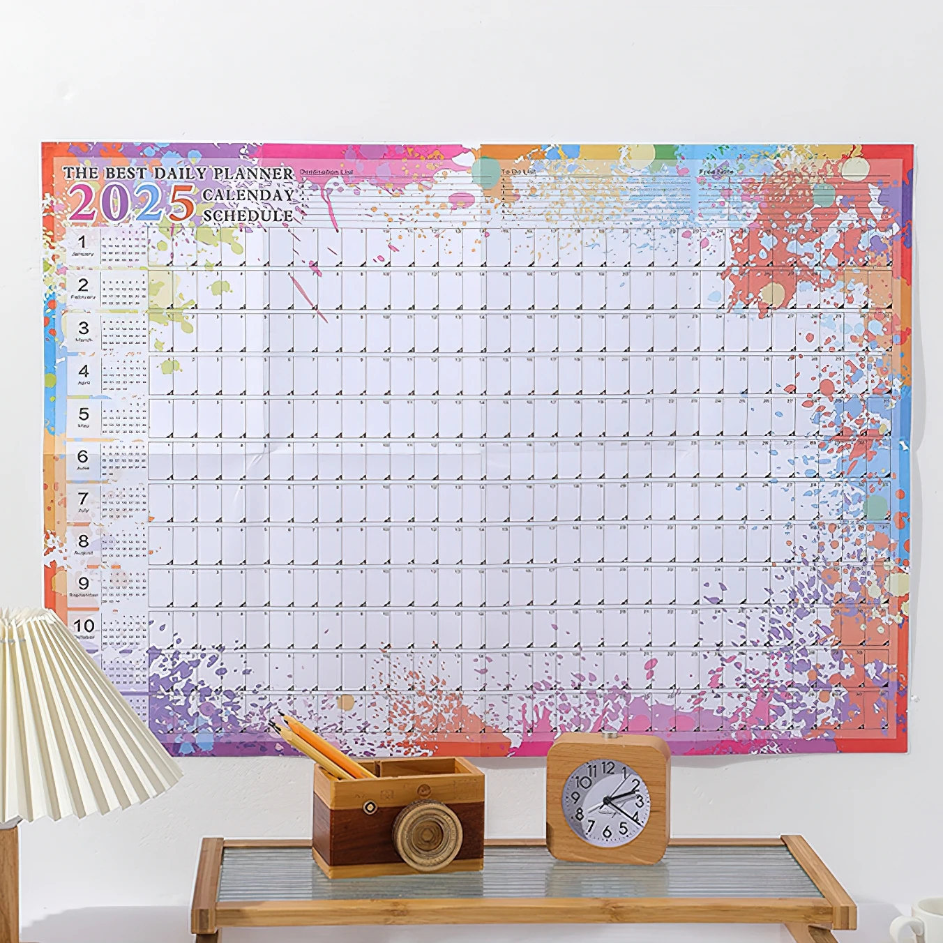 365 Planning Table 2025 Daily Planner with Color Dots Stickers Wall Calendar Schedule To Do List Check Memo Office School A7764