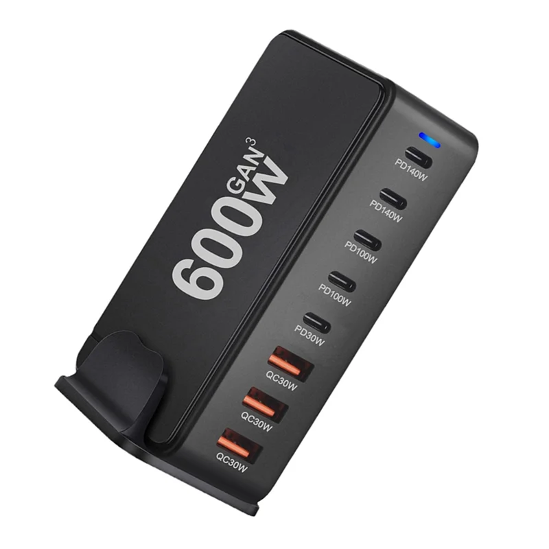 Полная быстрая зарядка 600 Вт Настольное зарядное устройство Gan Quick PD 8 портов USB Type C Мобильный телефон Ноутбук ПК Зарядная док-станция Подставка