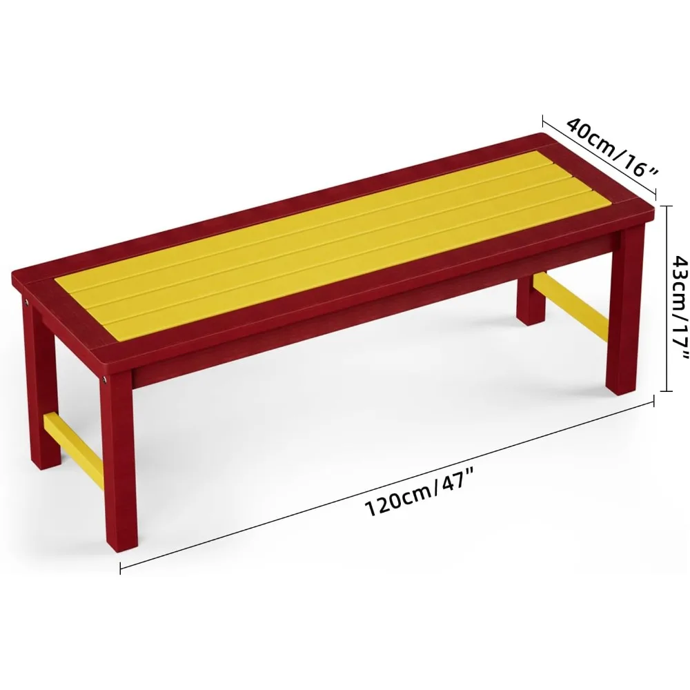 مقعد خارجي، مقعد حديقة من البولي كربونات لشخصين HDPE، مقعد فناء مناسب لجميع الأحوال الجوية لن يتلاشى ويلاشى للحديقة والشرفة والفناء الخلفي