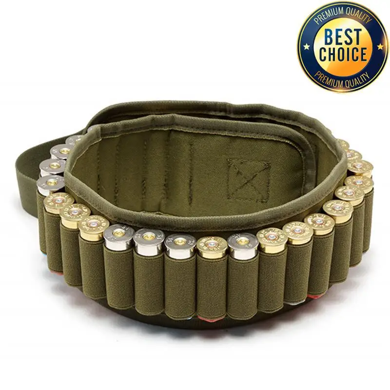 Outdoor Sports 12G Storage Belt 30 Hole Shotgun Bullet Tactical Storage Belt 30 Rounds Hunting 130cm Multifunctional Camo Belt