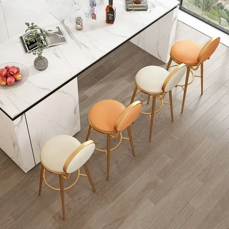 

Reception Minimalist Bar Chairs Nordic Beauty Salon Design Kitchen Counter Stool Luxury Chairs Height Home Metal Furnitures