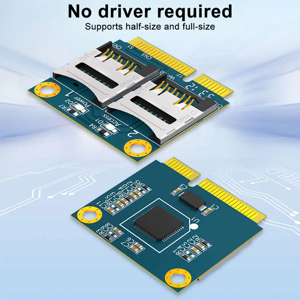 Dual TF Card To Mini PCI-E Memory Card Converter Adapter for Mini PCI Express Slot Adapter Memory Card Reader Adapter