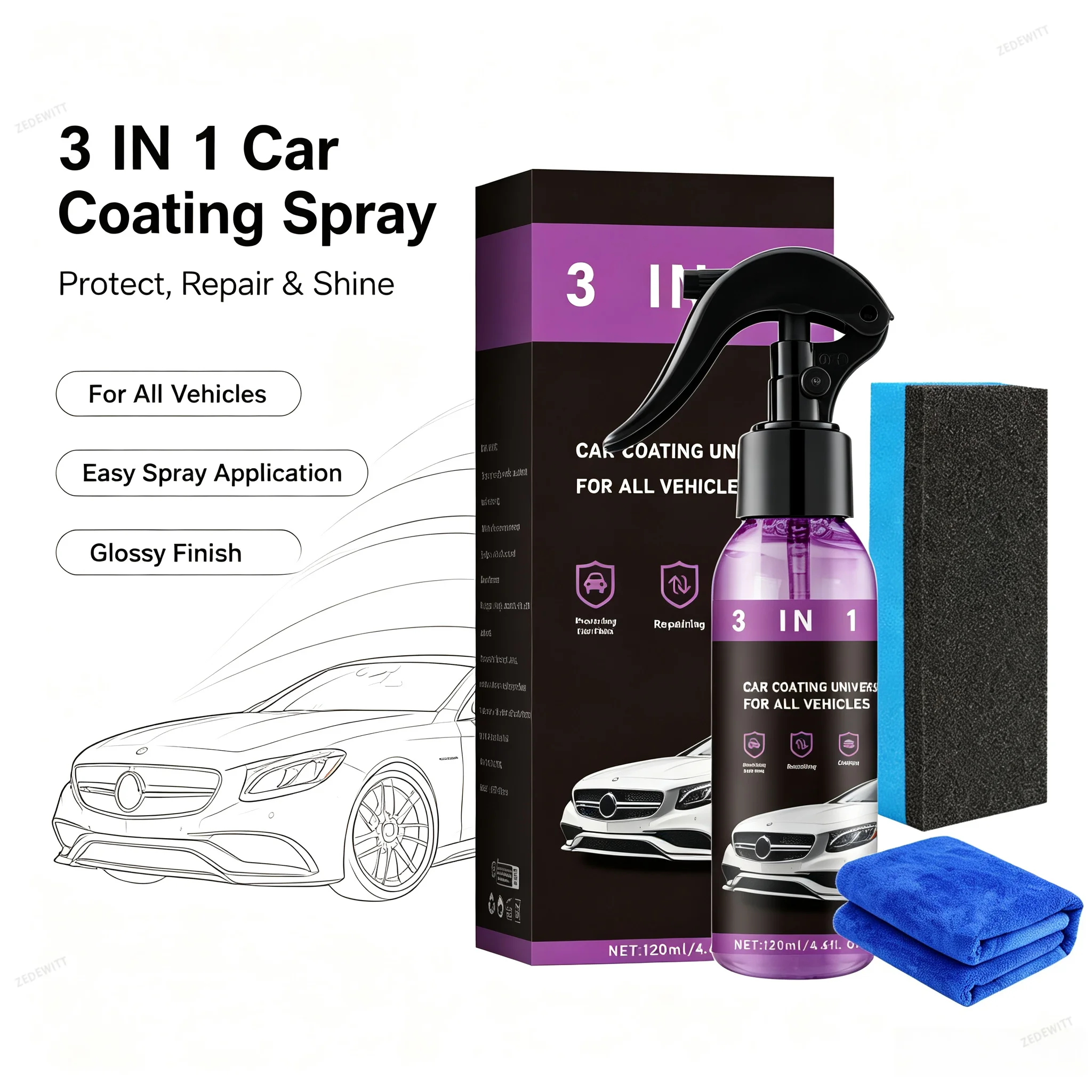 Car Nano Ceramic Coating Spray Hydrophobic Nano Crystal Paint Polishing Liquid Agent Anti Scratch Auto Surface Care Protection