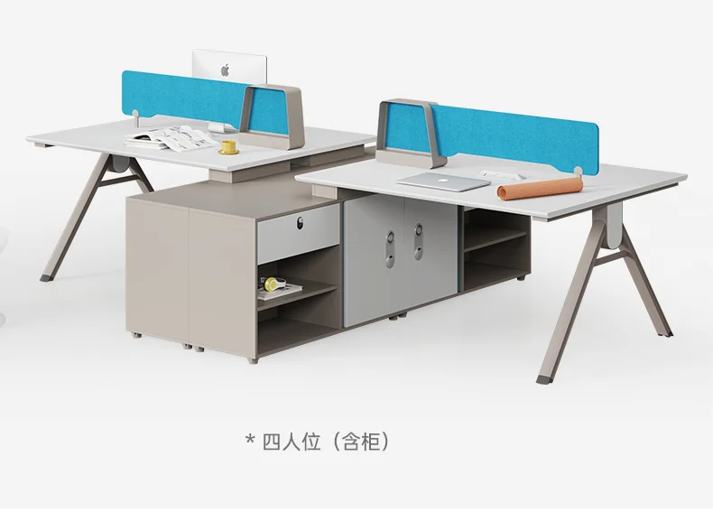 YJQ office desk and chair combination 2/4 seat office building simple modern office finance desk