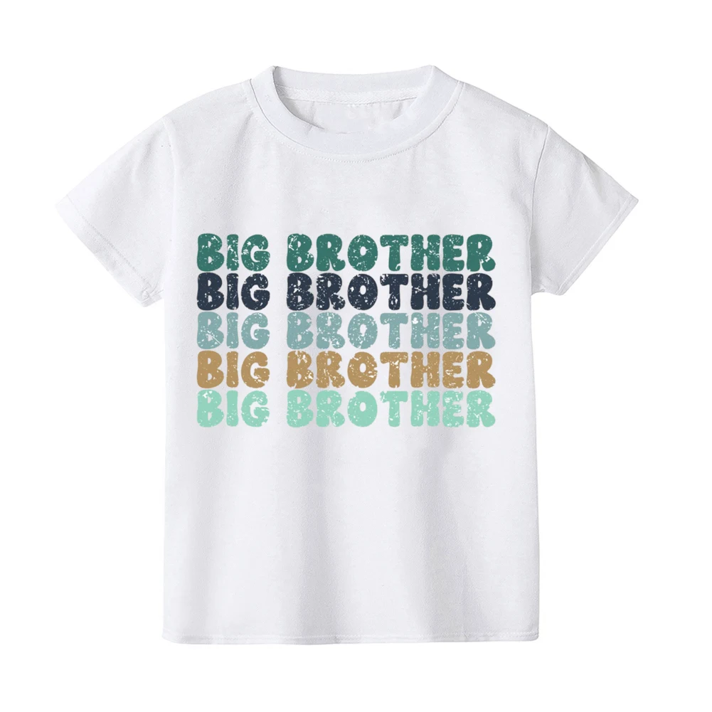 Big & Little Brother Sibling Shirts Matching Sibling Outfits Summer Short Sleeve Kid Tshirts Clothes New Big Brother Tshirt Gift