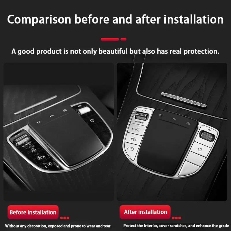 Car Central Control Mouse Button Protection Sticker For Mercedes Benz C E Class W205 W213 GLC X253 C200 C260 E300 Accessories
