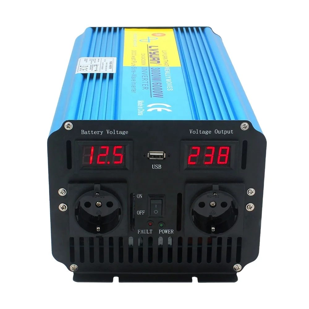 

LVYUAN Stock Available DC AC inversor 3000W 6000W 12V 24V 230V Pure Sine Wave Inverter Power Inverters & Converters