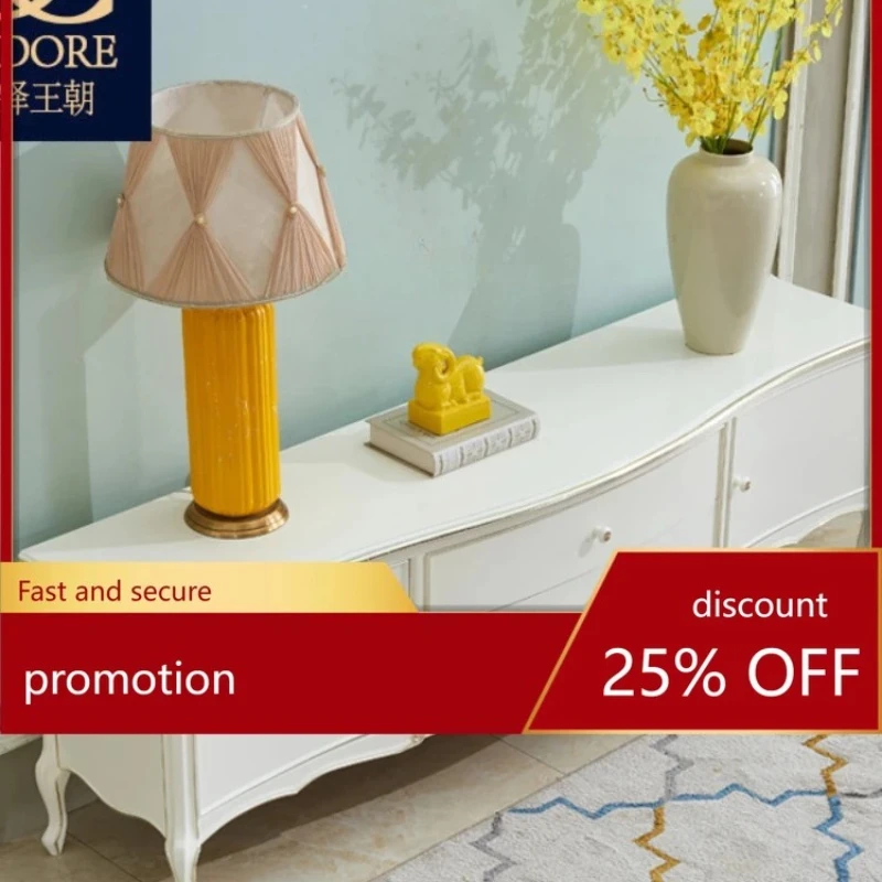 

Мебельный гарнитур из массива дерева: европейский ТВ-шкаф и журнальный столик, высококачественная мебель.