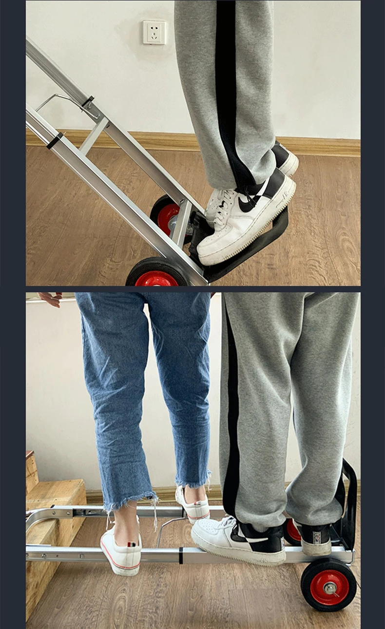 شاحنة يدوية من الألومنيوم قابلة للطي - عربة محمولة بعجلتين لأدوات الحدائق وصناديق الحركة واللوازم، خفيفة الوزن وقابلة للتخصيص #5