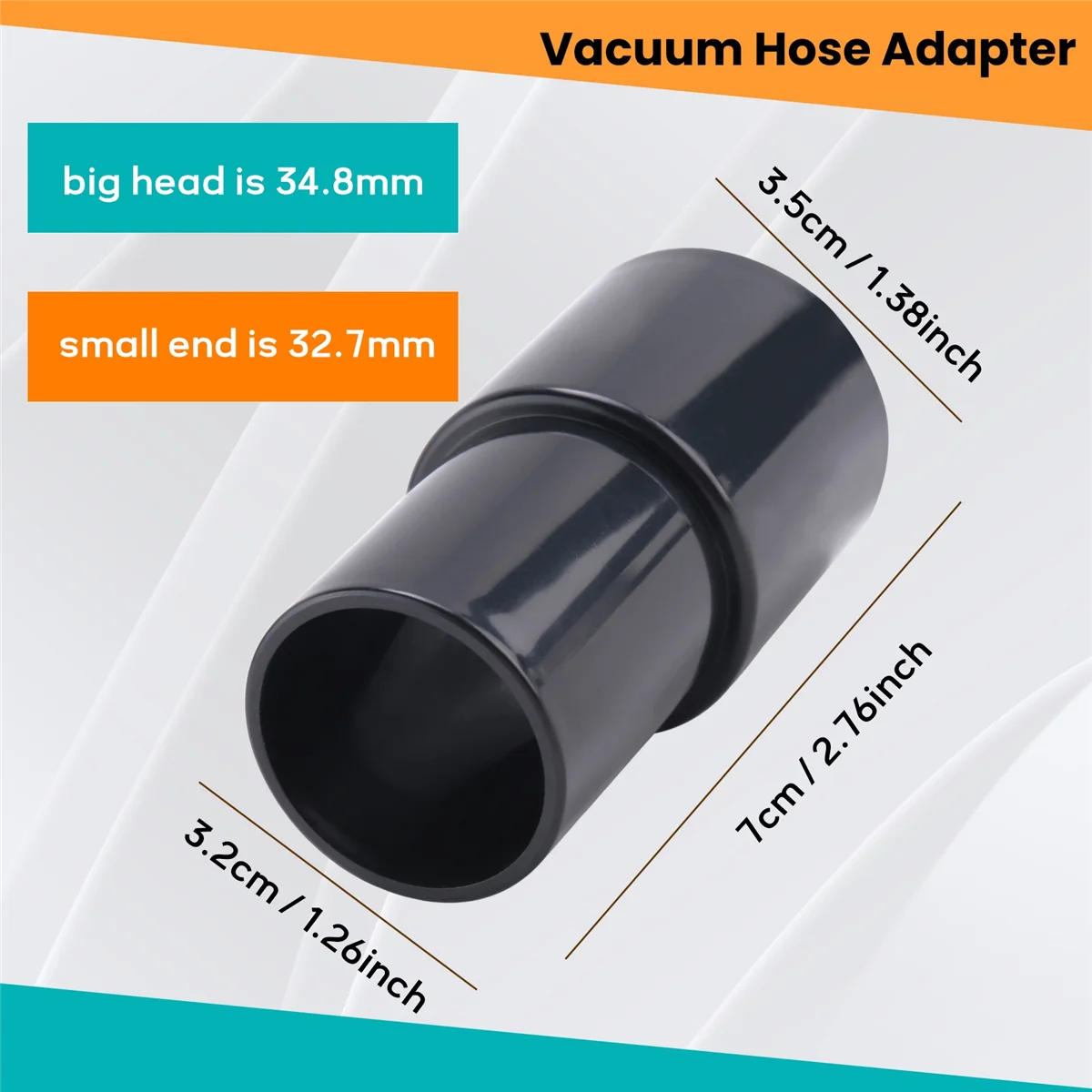 Popular 2 peças adaptador de mangueira de vácuo, 1 3/8 Polegada a 1 1/4 Polegada universal mais limpo mangueira redutor conversor acessório de mangueira de vácuo