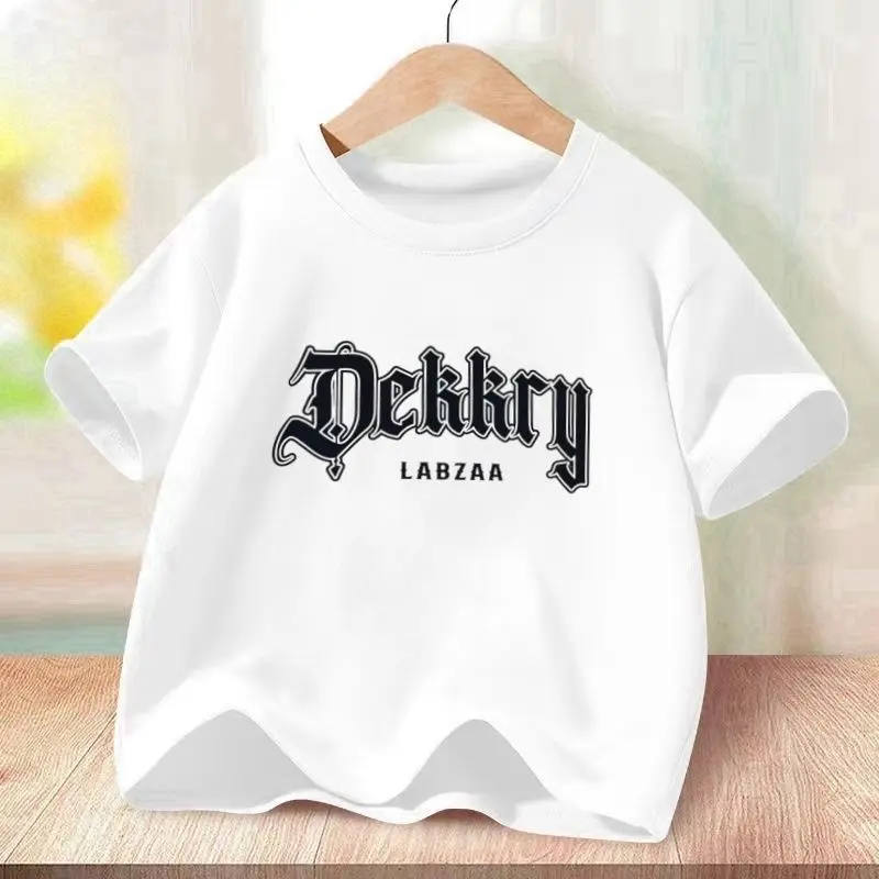 100_Cotton Boys Short Sleeve T-shirt Children 2024 New Summer Handsome Comfortable Baby White Top Trend for Children