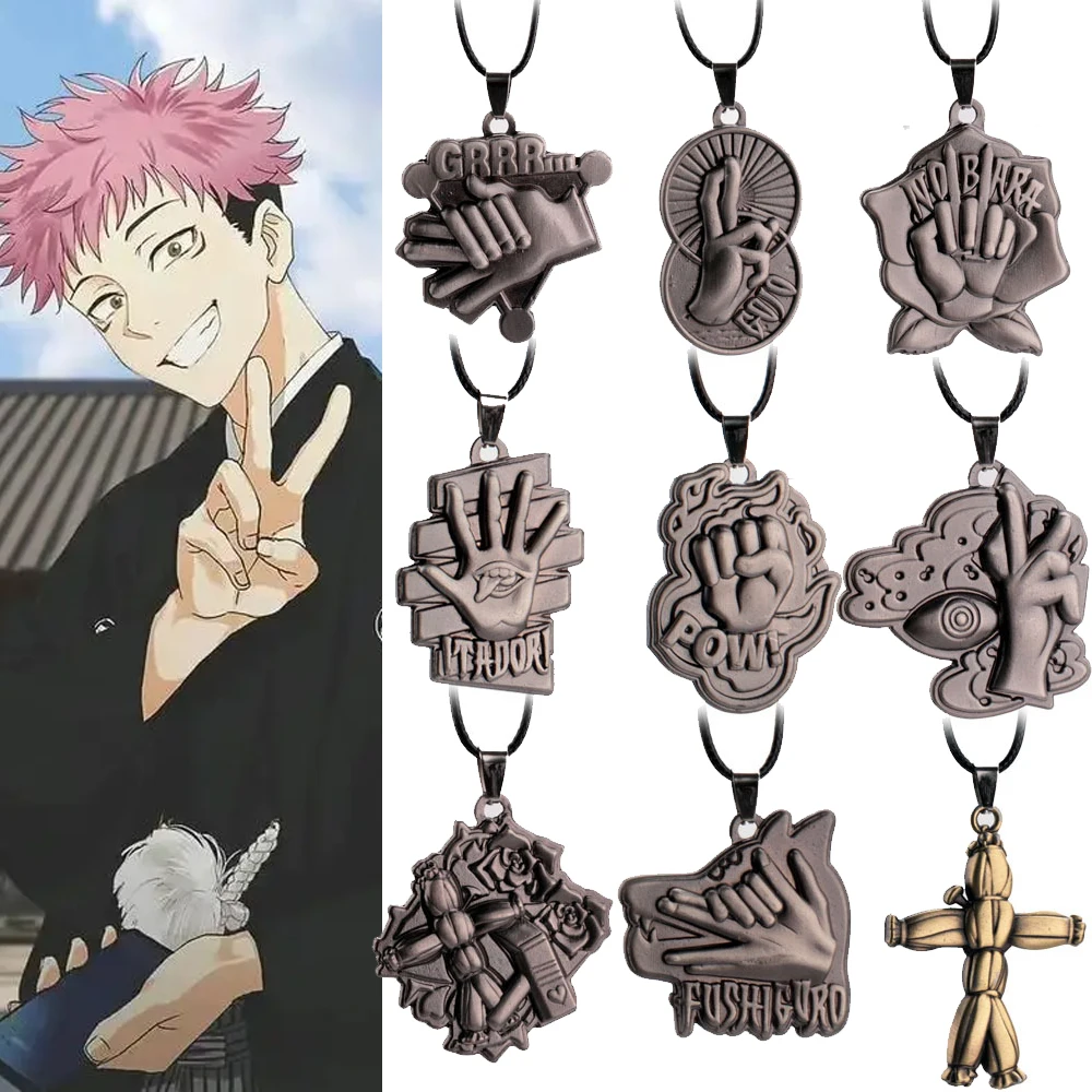 Hot Anime Jujutsu Kaisen Fushiguro Toji Cosplay Pendant Necklace Unisex Metal Charm Pendant Choker tiki Jewelry Accessories Gift