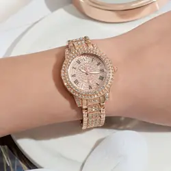 New High end Full Sky Star Women's All Diamond British Watch Casual Fashion Versatile Women's Watch Birthday Gift