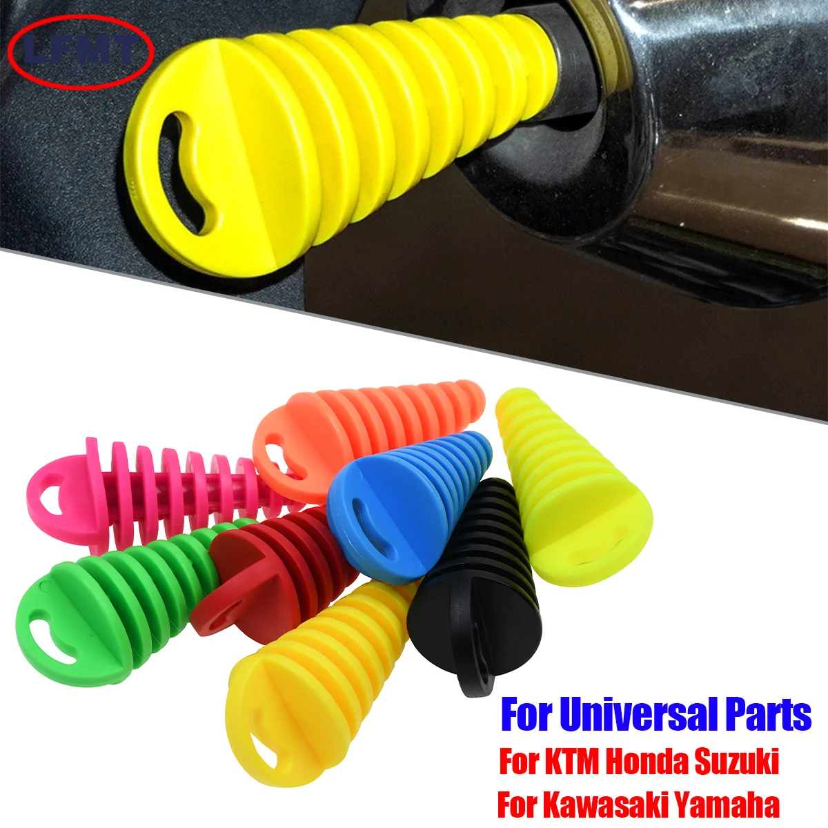 Für Honda KTM Yamaha Kawasaki Motorrad Auspuffrohr Stecker Motocross Endrohr PVC Entlüfter Stecker Waschen Stecker Rohr Schutz